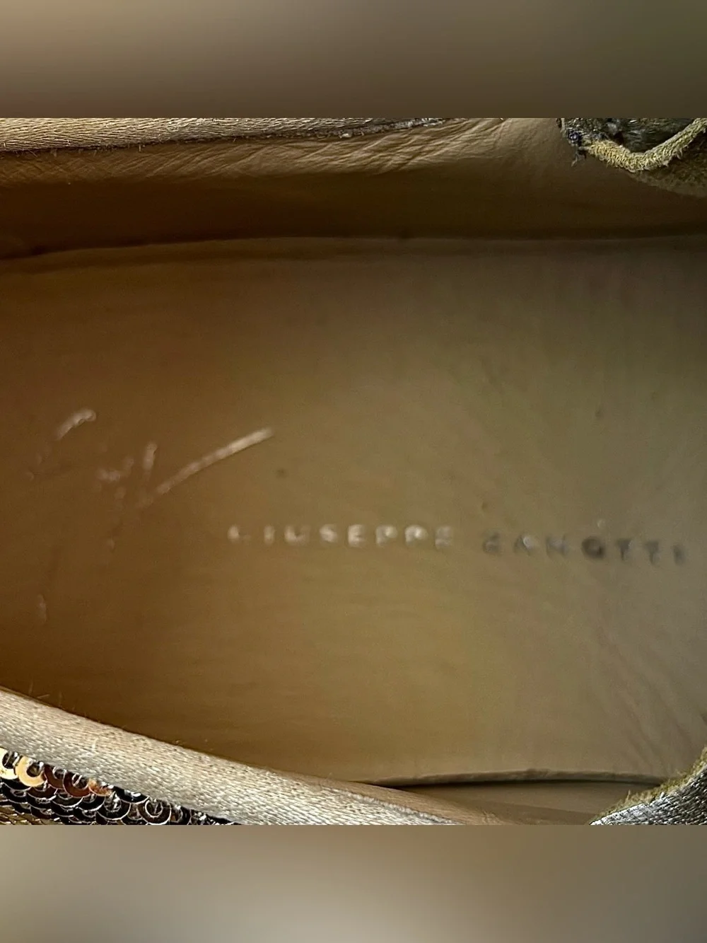 GIUSEPPE ZANOTTI “Gail” Gold Sequin Low Top Sneakers